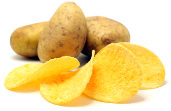 image of potatoes and potato chips